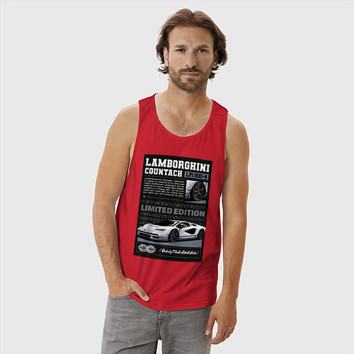 Мужская майка Lamborghini countach / Красный – фото 3
