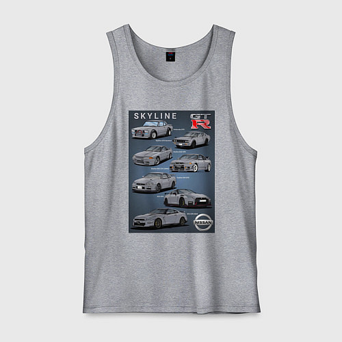 Мужская майка Skyline GTR / Меланж – фото 1