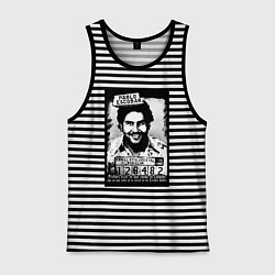 Майка мужская хлопок Escobar in the jail, цвет: черная тельняшка