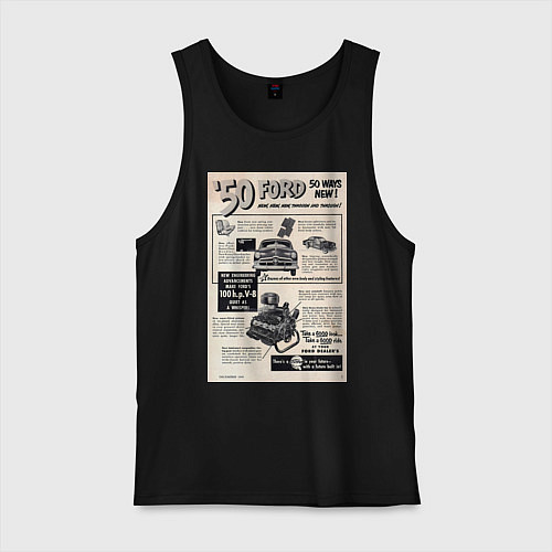 Мужская майка Ford ретро / Черный – фото 1