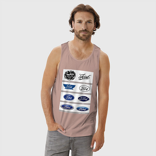 Мужская майка Ford логотип / Пыльно-розовый – фото 3
