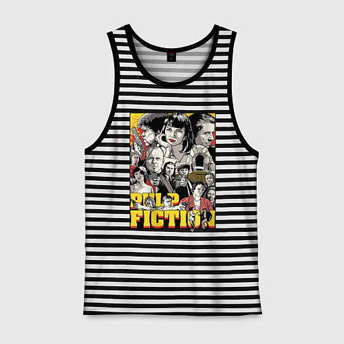 Мужская майка Pulp fiction - all stars / Черная тельняшка – фото 1