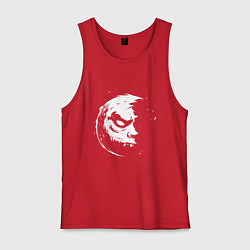 Майка мужская хлопок Злобная луна монстр, цвет: красный