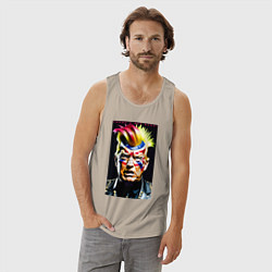 Майка мужская хлопок Панк Дональд Трамп - жесть, цвет: миндальный — фото 2