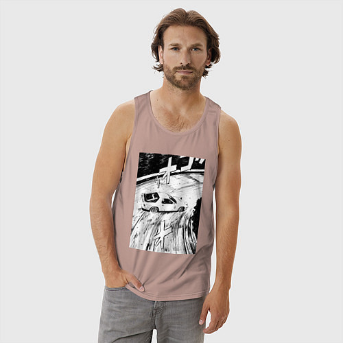 Мужская майка Mazda RX-7 гоночный стиль / Пыльно-розовый – фото 3