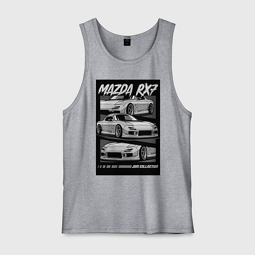 Мужская майка Mazda rx-7 JDM авто / Меланж – фото 1