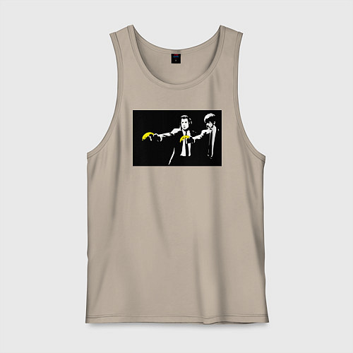 Мужская майка Бэнкси банановое чтиво / Миндальный – фото 1