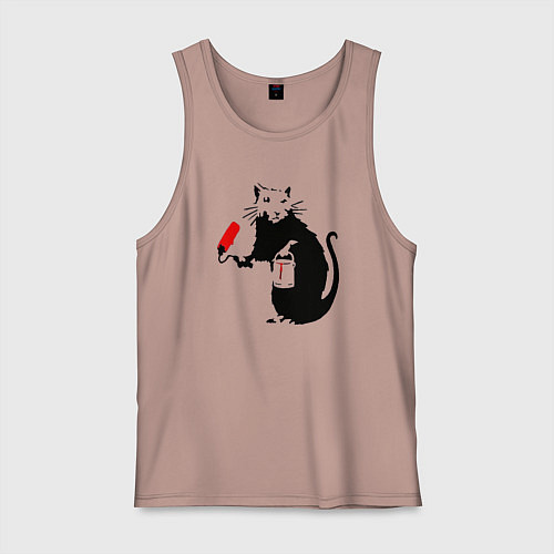 Мужская майка Banksy rat / Пыльно-розовый – фото 1