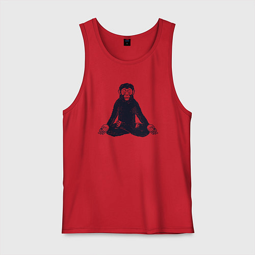 Мужская майка Yoga monkey / Красный – фото 1