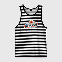 Майка мужская хлопок Boxing team, цвет: черная тельняшка