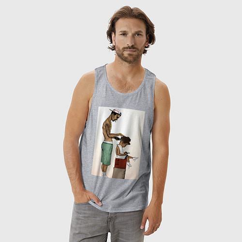 Мужская майка Парикмахер / Меланж – фото 3