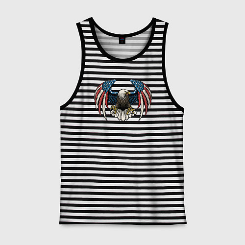 Мужская майка Америка орёл / Черная тельняшка – фото 1