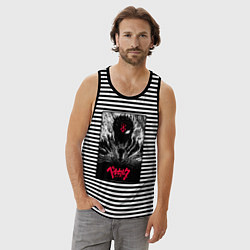 Майка мужская хлопок Berserker knight, цвет: черная тельняшка — фото 2