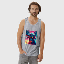 Майка мужская хлопок Мощный бычок, цвет: меланж — фото 2