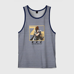 Майка мужская хлопок Антон - Zenless Zone Zero, цвет: синяя тельняшка