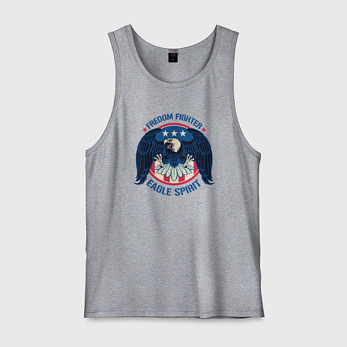Мужская майка Борец за свободу - дух орла / Меланж – фото 1