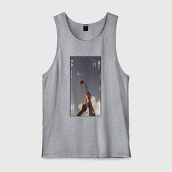 Майка мужская хлопок Фото розы, цвет: меланж