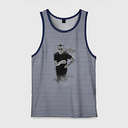 Майка мужская хлопок Depeche mode - dave gahan stand, цвет: синяя тельняшка