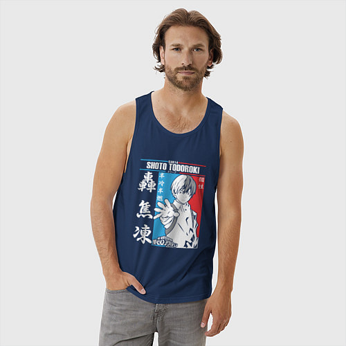 Мужская майка Моя геройская академия Шото Тодороки / Тёмно-синий – фото 3