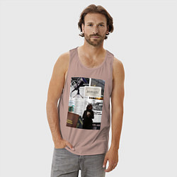 Майка мужская хлопок Журналист эстетика, цвет: пыльно-розовый — фото 2