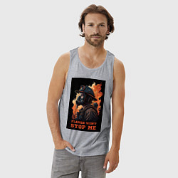 Майка мужская хлопок Пламя не остановит меня, цвет: меланж — фото 2