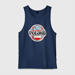 Майка мужская хлопок Poland, цвет: тёмно-синий