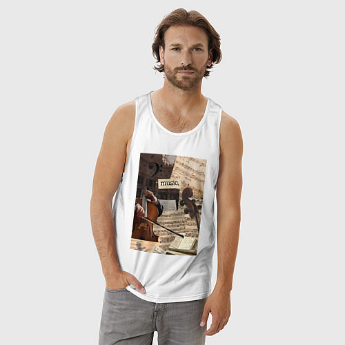 Мужская майка Музыка эстетика / Белый – фото 3