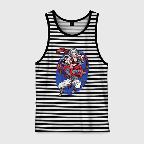 Мужская майка Клинок рассекающий демонов Акадза Даки Высшие Луны / Черная тельняшка – фото 1