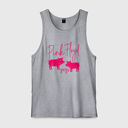 Майка мужская хлопок Pink Floyd pigs, цвет: меланж