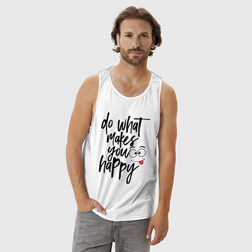 Мужская майка Do what makes you happy / Белый – фото 3