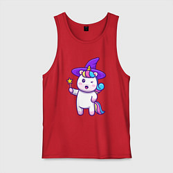 Майка мужская хлопок Фея единорожка, цвет: красный