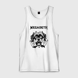 Майка мужская хлопок Megadeth - rock dog, цвет: белый