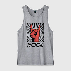 Майка мужская хлопок Rock - жест коза, цвет: меланж