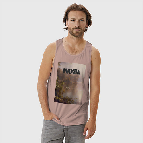 Мужская майка Maxim тропический залив / Пыльно-розовый – фото 3