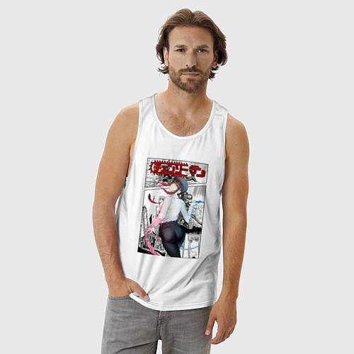 Мужская майка Человек-бензопила Makima Макима / Белый – фото 3