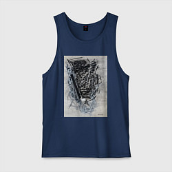 Майка мужская хлопок Абстрактная графика Blue, цвет: тёмно-синий