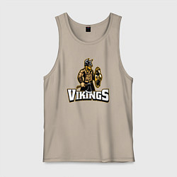 Майка мужская хлопок Vikings team, цвет: миндальный