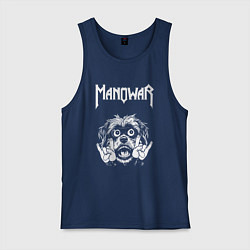 Майка мужская хлопок Manowar rock dog, цвет: тёмно-синий