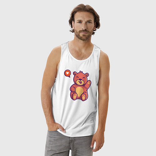 Мужская майка Lovely bear / Белый – фото 3