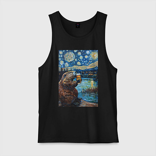 Мужская майка Бобр курва польский / Черный – фото 1