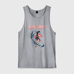 Майка мужская хлопок Клинок, рассекающий демонов Макомо, цвет: меланж