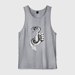 Майка мужская хлопок Пойманная змея, цвет: меланж
