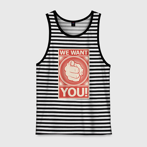 Мужская майка Ты нам нужен / Черная тельняшка – фото 1