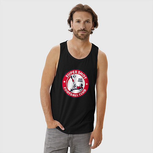 Мужская майка Супер удар - футбольный клуб / Черный – фото 3