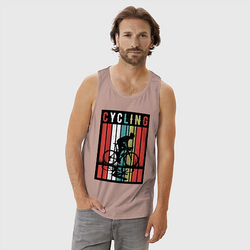 Мужская майка Велосипедный спорт / Пыльно-розовый – фото 3
