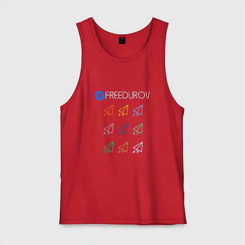 Мужская майка FREEDUROV и самолетики / Красный – фото 1