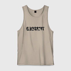 Майка мужская хлопок CrossFit спорт, цвет: миндальный