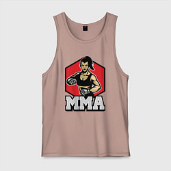 Майка мужская хлопок MMA girl, цвет: пыльно-розовый