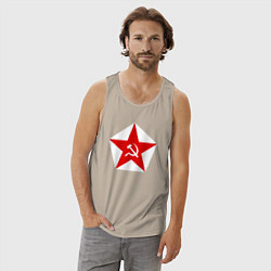 Майка мужская хлопок Пятиконечная звезда СССР, цвет: миндальный — фото 2
