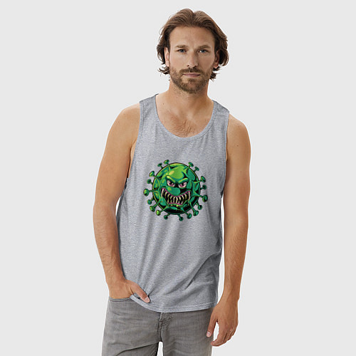 Мужская майка Вирус злодей / Меланж – фото 3